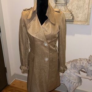 Albero Makali camel metallic fitted trench coat Sz 4
